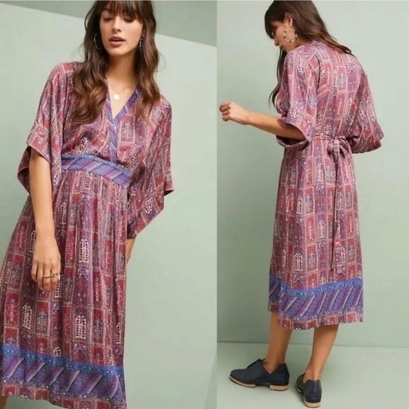 Anthropologie Dresses & Skirts - Anthropologie TINY Omina mosaic boho kimono sleeve dress